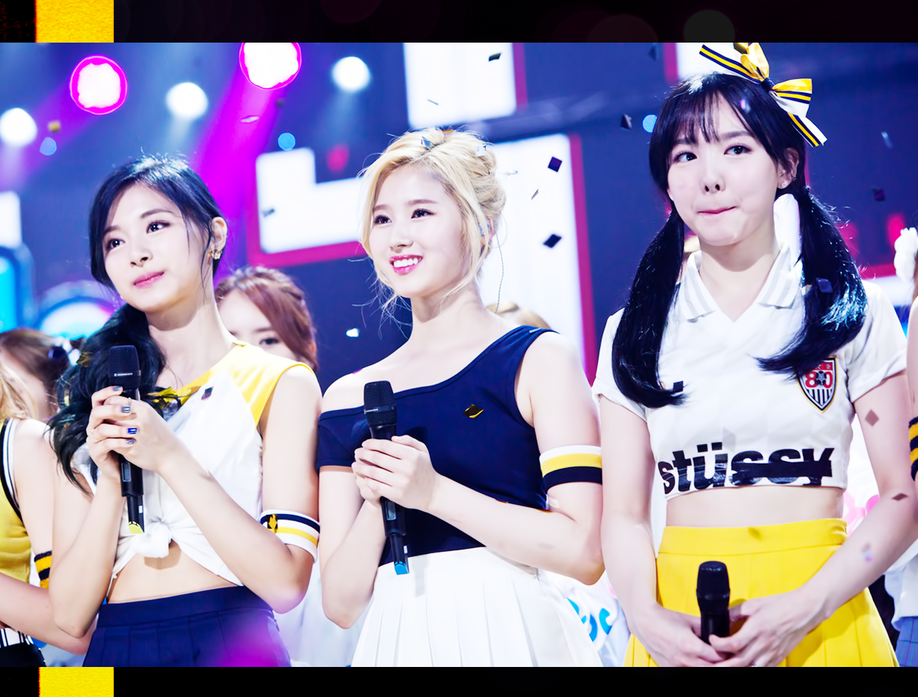 인기가요 1위 수상발표 트와이스 멤버들의 모습