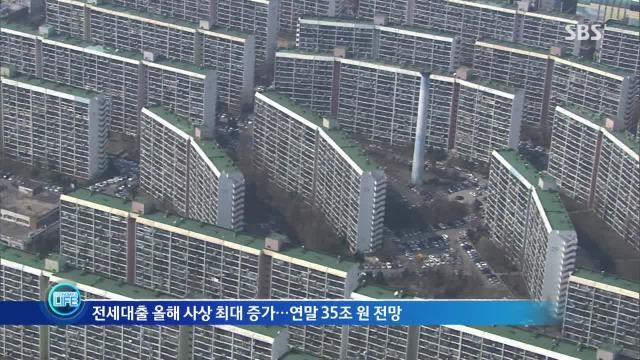 전세대출 올해 사상 최대 증가, 연말 35조 원 전망