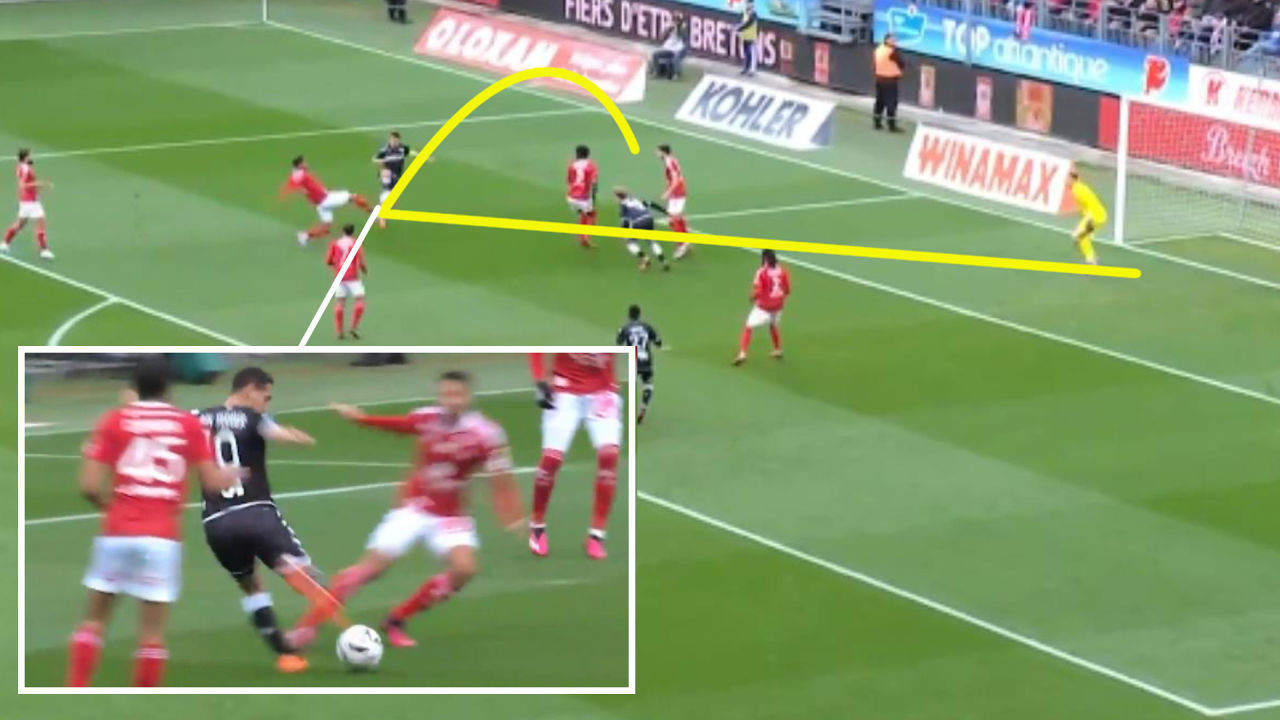 골키퍼 정면, 매듭짓지 못한 벤 예데르의 슈팅 [브레스트 vs 모나코] 썸네일