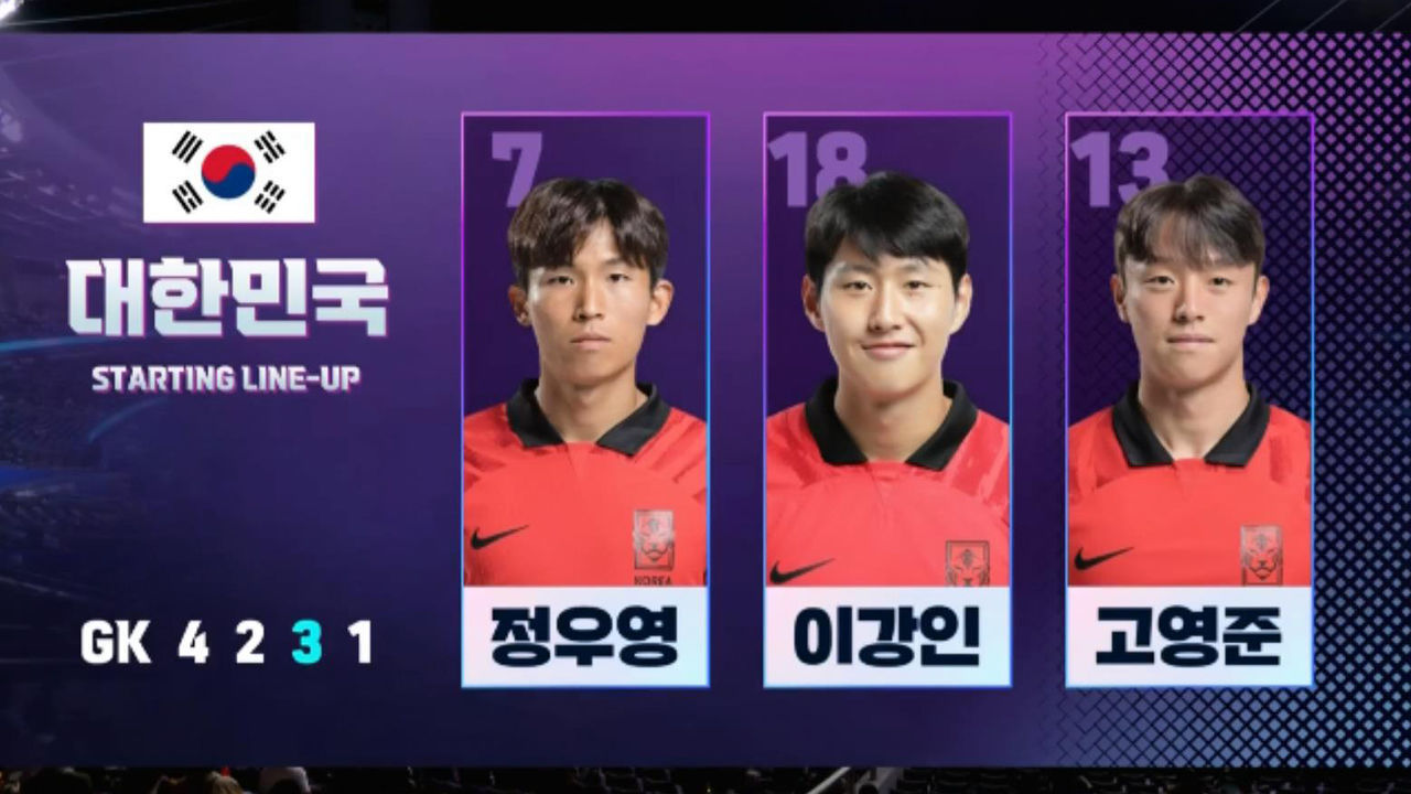 '이강인-정우영 출격' 대한민국 선발 명단 [대한민국 vs 일본] 썸네일