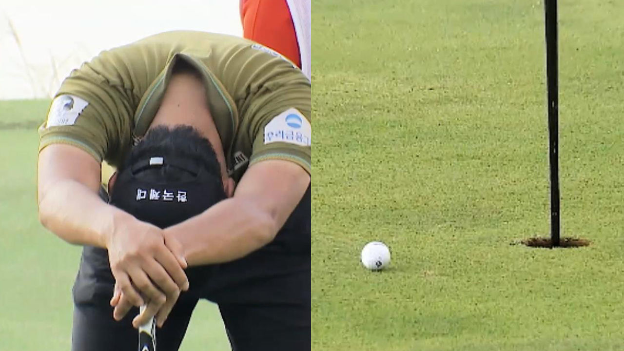 공이 홀 컵 앞에 멈추자 아쉬워하는 정우영 [웰컴저축은행 14강 1R] 썸네일