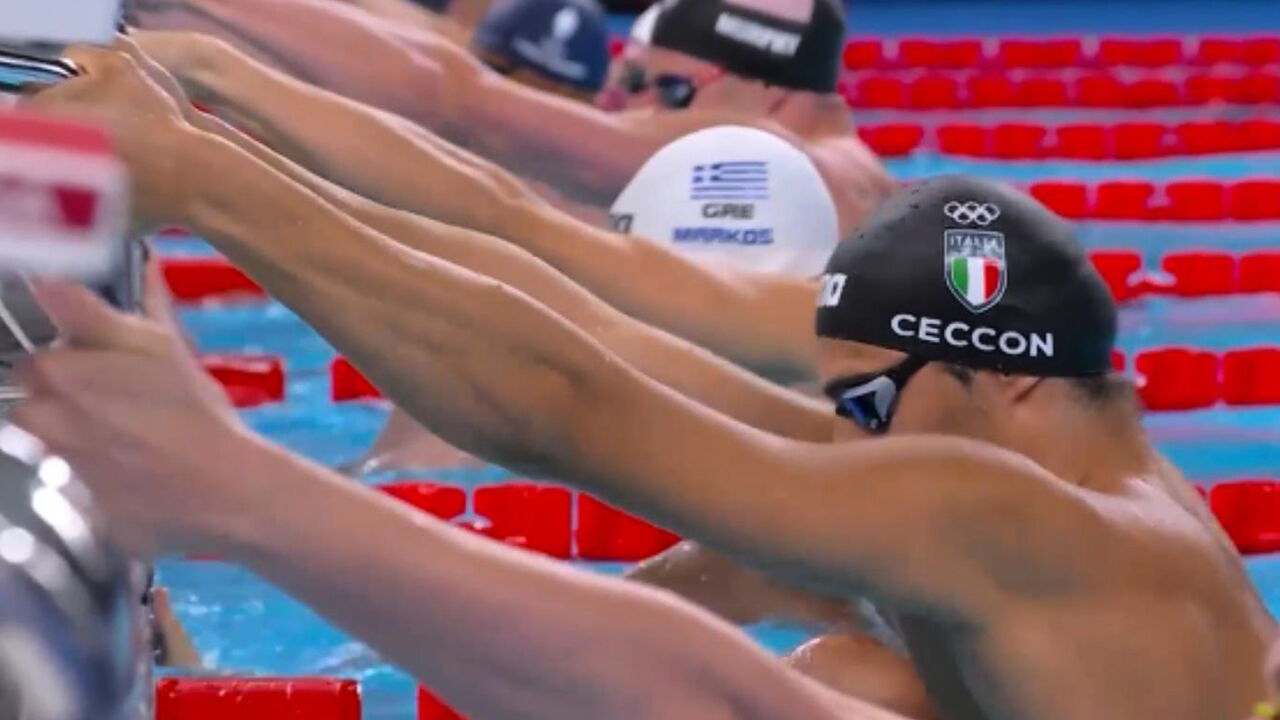 접전끝에 선두 차지하는 토마스 체콘 [남자 배영 100m 준결승 1조] 썸네일