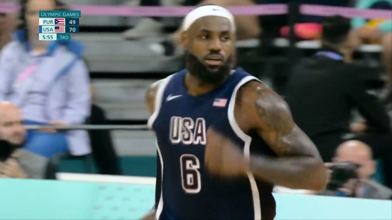 불혹 맞아? 스틸 후 엄청난 덩크를 꽂는 르브론 제임스 [미국 vs 푸에르토리코] 썸네일