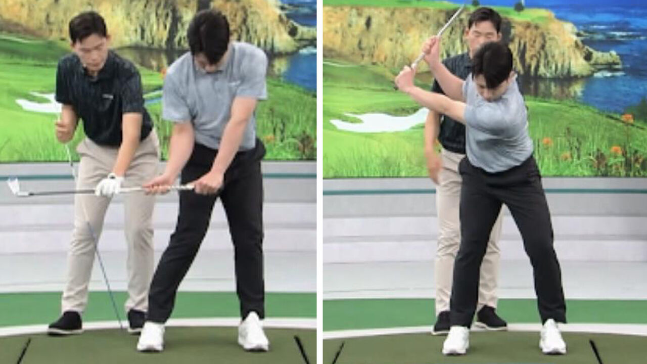 [이시우 레슨] 간결한 다운스윙 만드는 연습 with 한형구 아나운서 썸네일