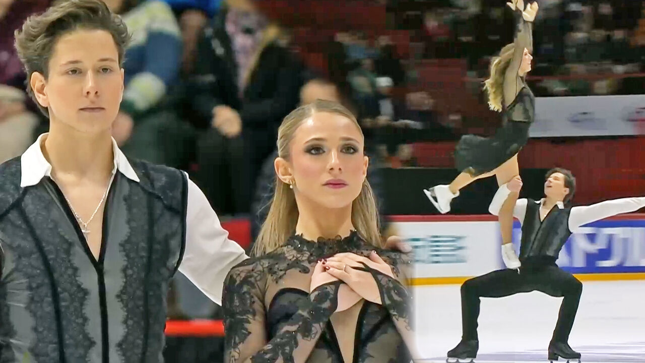 포디움을 향해 날아오른 에밀리아 징가스-바딤 콜레스닉 [그랑프리 6차 아이스댄스 프리댄스] 썸네일