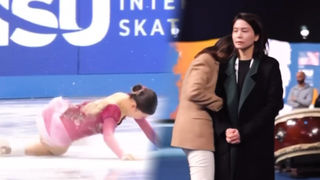 ‘차마 보지 못하는 코치’ 1위에서 5위로 미끄러진 치바 모네 [그랑프리 파이널 여자 프리]