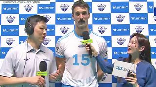 서브가 경기를 지배했다! 대한항공 러셀 “더 큰 목표보다 매 경기 승리가 먼저” [우리카드 vs 대한항공]