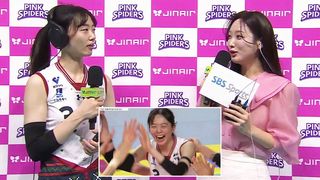 시즌 세트 1위 현대건설 김다인, 기량 유지 비결은 팀의 힘 [흥국생명 vs 현대건설]