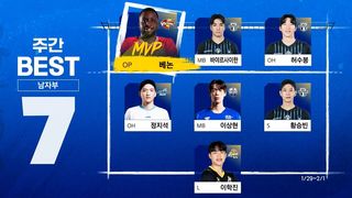 한국전력 상승세 이끄는 에이스! MVP ‘베논’ 남자부 정규리그 베스트7 [주간배구]