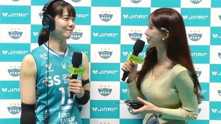 상대 팀 흔든 예리한 서브, GS칼텍스 유서연 인터뷰 [GS칼텍스 vs 페퍼저축은행]