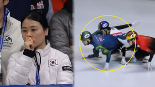 ‘무리한 추월’ 페널티로 탈락하는 황대헌 [세계선수권 남자 1500m 준결승]