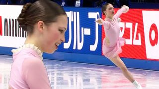 가벼운 몸짓, 개인 최고 점수 기록한 니나 핀자로네 [세계선수권 여자 쇼트]
