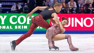 아찔! 서로를 믿고 버틴 유카 오리하라-유호 피리넨 [세계선수권 아이스댄스 리듬댄스]