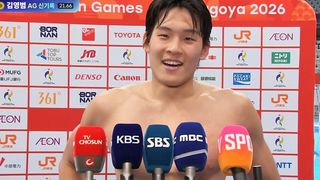 “내 기록 맞아?” 아쉬웠던 만큼  2배로 짜릿한 금메달, 김영범 인터뷰 [수영 남자 자유형 50m]