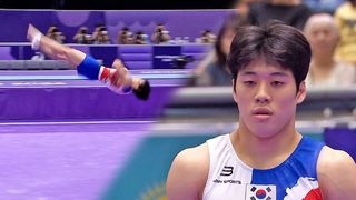 첫 순서로 연기 마친 류성현, 14.366점 최종 4위 [기계체조 남자 마루]
