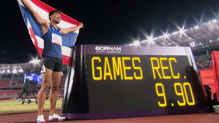 대회 신기록으로 우승 차지한 분손...조엘진 4위, 비웨사 5위 [육상 남자 100m 결승]