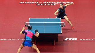 백핸드 대결에서 이긴 신유빈, 3-0 압도적인 경기 [탁구 여자 단식 16강]