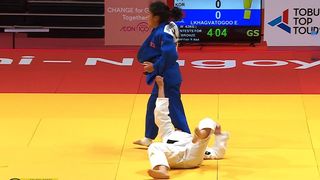 동메달 획득에 실패한 김지수 [유도 여자 -63kg 동메달 결정전]