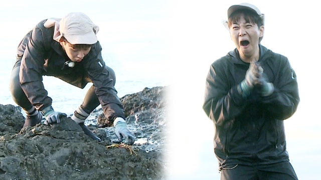 딘족장, 말라죽어있는 바위게 사냥에 ‘게 깜놀’