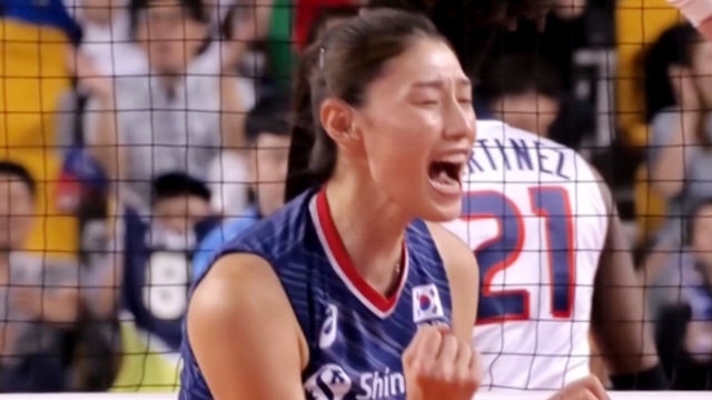 [대한민국 vs 도미니카] 긴 랠리 끝에 깔끔하게 마무리하는 김연경
