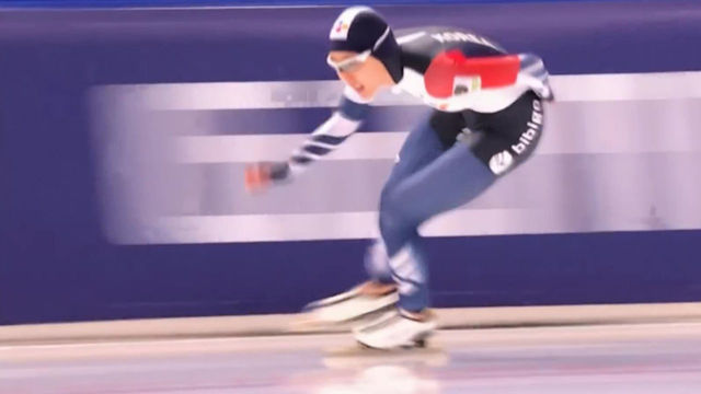 기존 부츠로 바꾸고 좋은 역주 보여준 김민선 [3차 월드컵 여자 1000m]