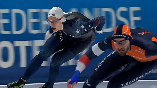 나란히 금메달과 은메달 획득한 조던 스톨츠와 키얼트 나위스 [월드컵 6차 남자 1500m]