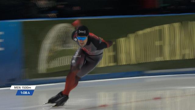 기록에 만족하는 앙투안 젤리나-볼리외 [월드컵 6차 남자 1500m]
